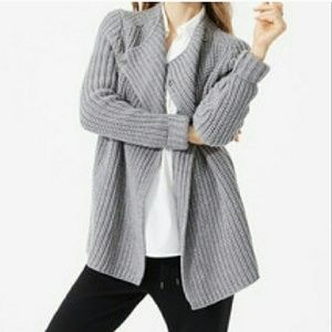Lou & Grey Chunky Knit Moto Snap Sweater Cardigan